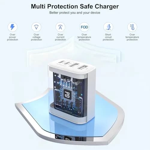 Dazana USB C to C Woven Cable & 40W Multiport Fast Charger for iPhone 17/16/15 Max | 3FT Braided Data & Power Cord thumbnail 6
