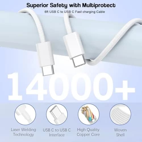 Dazana 40W MultiPort USB C Charger & 6FT Braided Cable | Fast Charging for iPhone & iPad thumbnail 4
