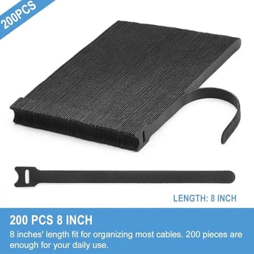 QTBLY Cable Ties 8 Inches | Reusable Nylon Straps for Indoor & Outdoor Use thumbnail 2