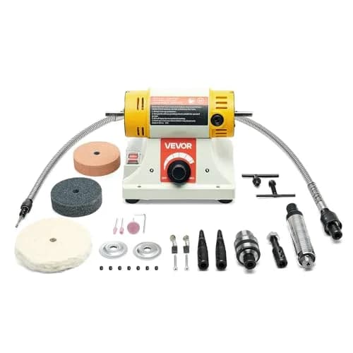 VEVOR Bench Buffer Polisher 1/2HP 8000RPM 3kg (6.61 lbs) | Polishing Machine for Metal, Wood, Plastic thumbnail 1