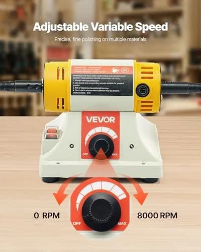 VEVOR Bench Buffer Polisher 1/2HP 8000RPM 3kg (6.61 lbs) | Polishing Machine for Metal, Wood, Plastic thumbnail 3