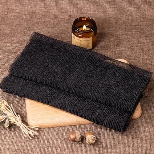 Yiclick Exfoliating Washcloth Towel 3-Pack, Black | Japanese Style Back Scrubber for Body thumbnail 5