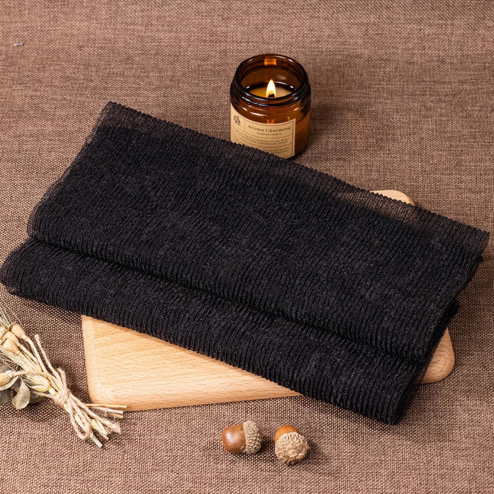 Yiclick Exfoliating Washcloth Towel 3-Pack, Black | Japanese Style Back Scrubber for Body - view 5