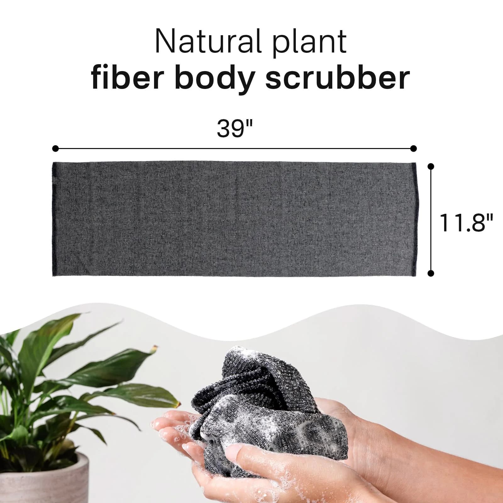 Yiclick Exfoliating Washcloth Towel 3-Pack, Black | Japanese Style Back Scrubber for Body - view 7