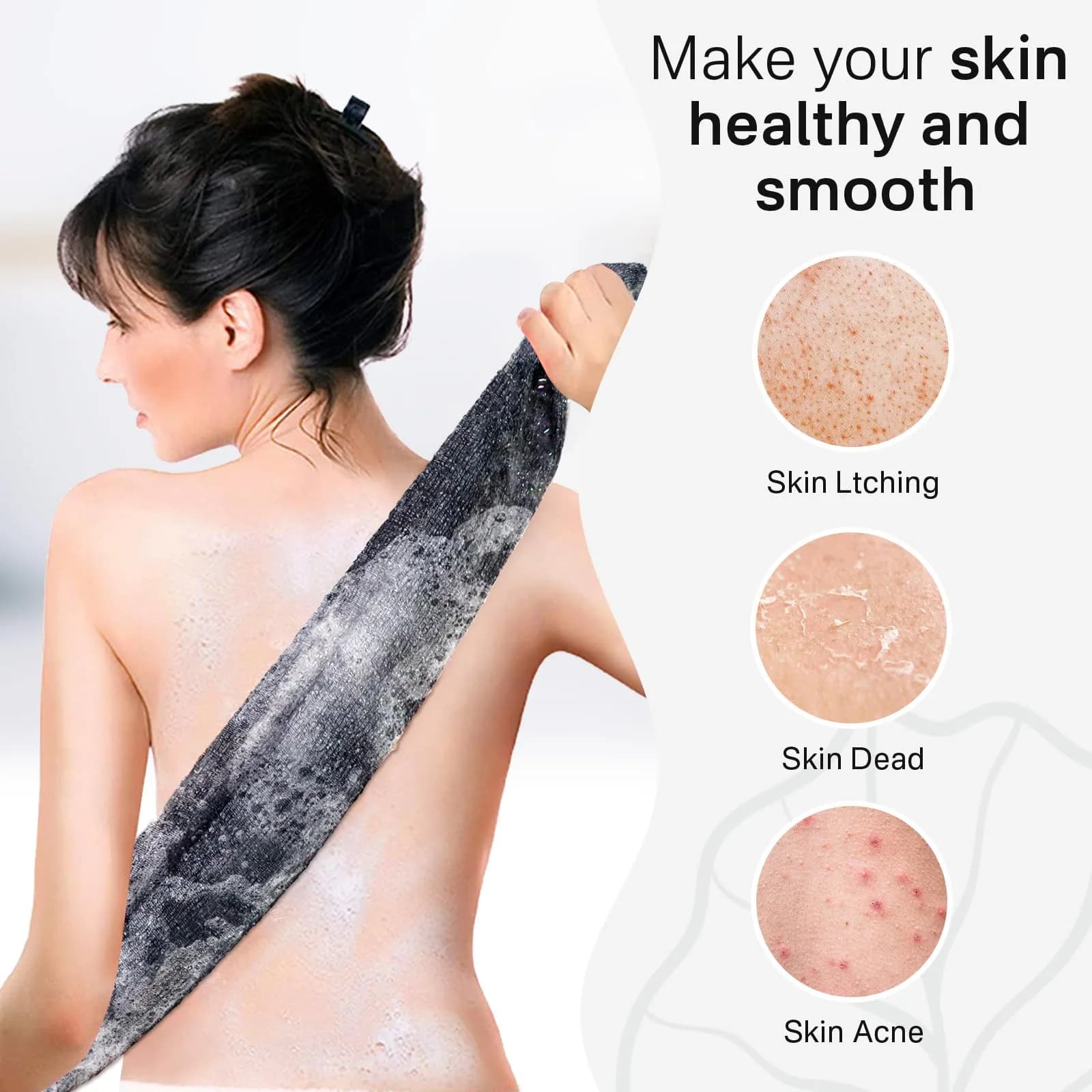 Yiclick Exfoliating Washcloth Towel - Black | Gentle Body Exfoliation for Smooth Skin (3-Pack) - view 3
