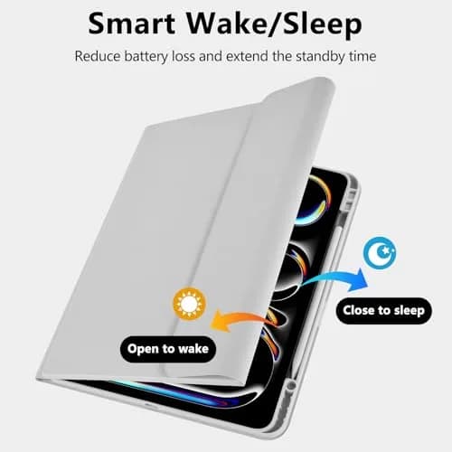 aMZCaSE Gray Keyboard Case for iPad Pro 13-inch (M5/M4) | Detachable Folio with Pencil Holder & Smart Sleep/Wake thumbnail 5