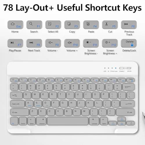 aMZCaSE Gray Keyboard Case for iPad Pro 13-inch (M5/M4) | Detachable Folio with Pencil Holder & Smart Sleep/Wake thumbnail 6