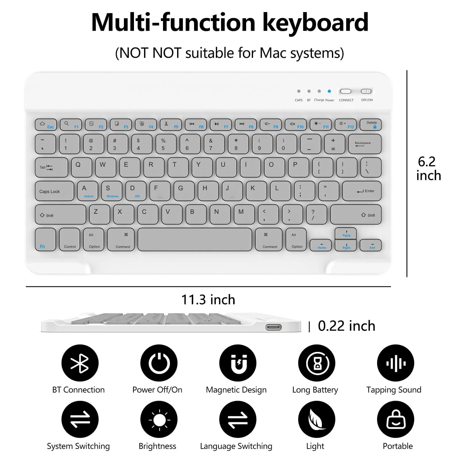 aMZCaSE Gray Keyboard Case for iPad Pro 13-inch (M5/M4) | Detachable Folio with Pencil Holder & Smart Sleep/Wake - view 7