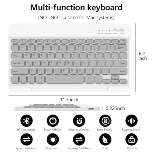 aMZCaSE Gray Keyboard Case for iPad Pro 13-inch (M5/M4) | Detachable Folio with Pencil Holder & Smart Sleep/Wake thumbnail 7