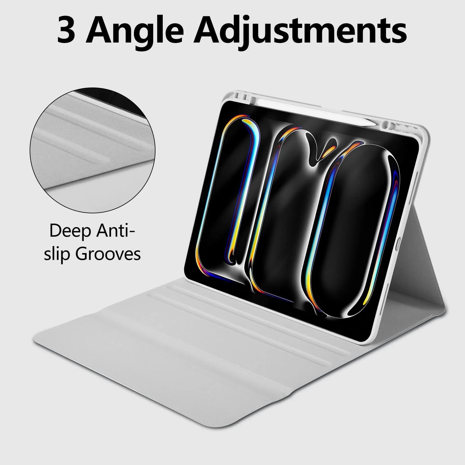 aMZCaSE Gray Keyboard Case for iPad Pro 13-inch (M5/M4) | Detachable Folio with Pencil Holder & Smart Sleep/Wake - view 8