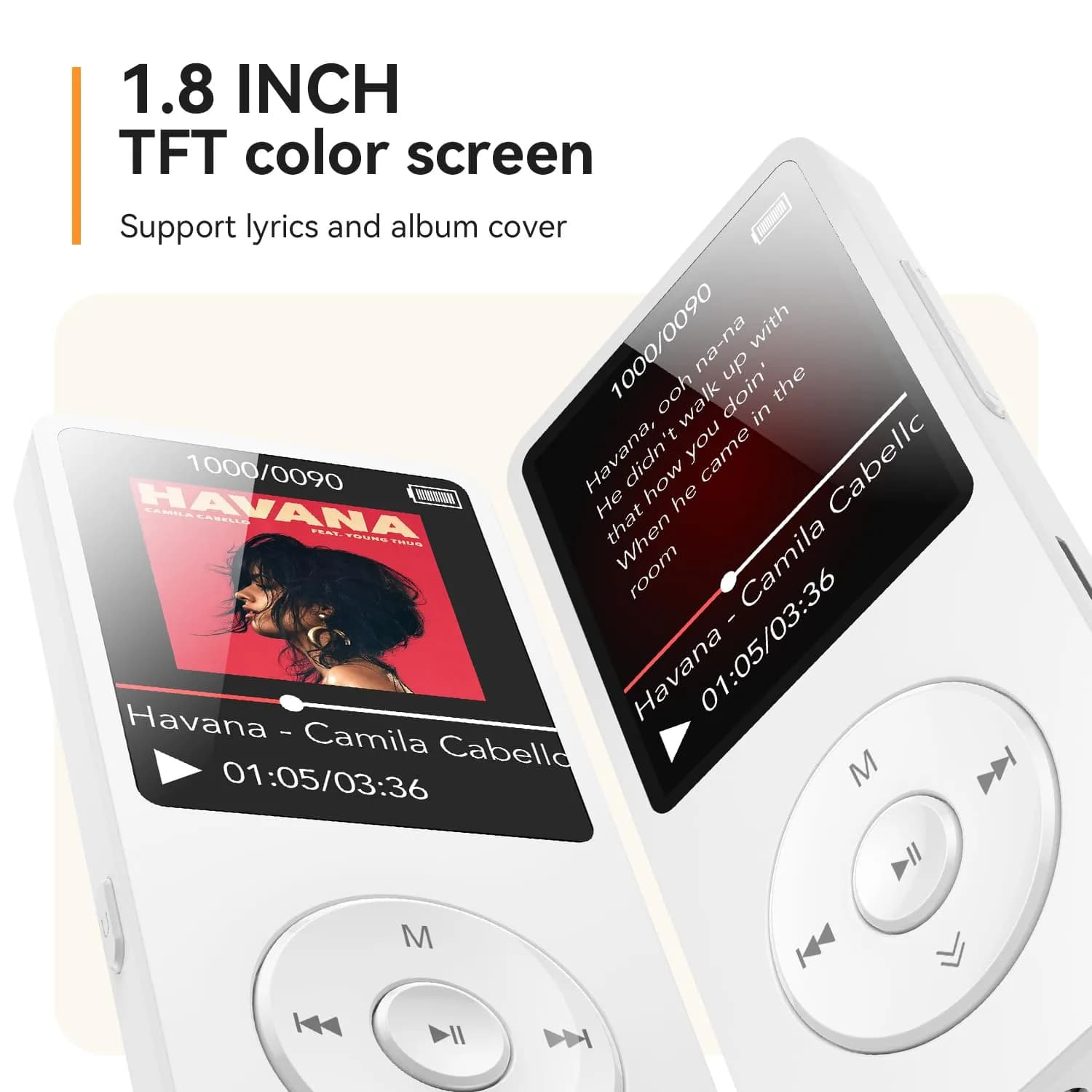 AGPTEK A02 MP3 Player 64GB White | Bluetooth 5.3 Portable Music Player with Speaker - view 7
