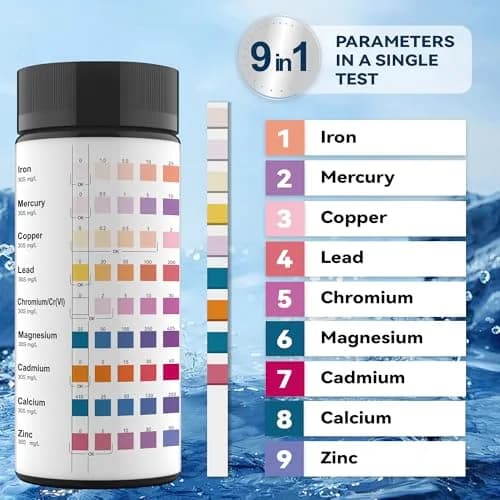 DIPSTIK 9 Way Heavy Metals Water Test Strips 100ct | Accurate Home Water Testing Kit for Iron, Mercury, Lead & More thumbnail 2