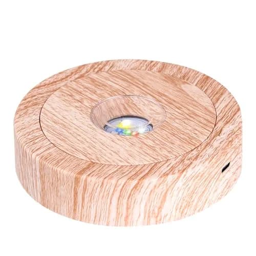 EUSTUMA Rotating LED Display Base Colorful Light Crystal Stand | Suitable for Glass Art & Holiday Decor thumbnail 1