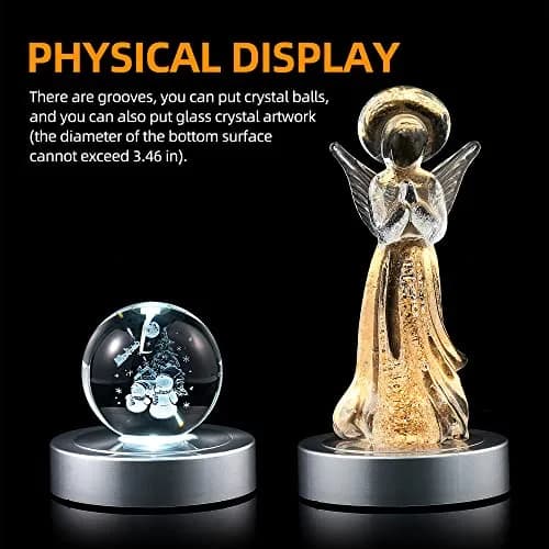 EUSTUMA Rotating LED Display Base Colorful Light Crystal Stand | Suitable for Glass Art & Holiday Decor thumbnail 6