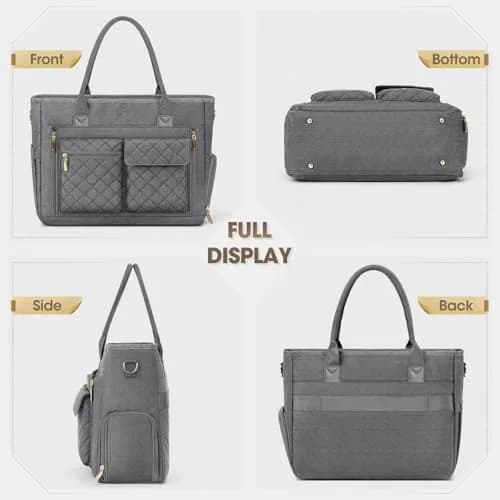 RAINSMORE Teacher Tote Bag with Lunch Compartment for Women | 15.6 inch Laptop & Insulated Side Pockets thumbnail 9