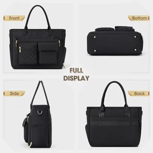 RAINSMORE Teacher Tote Bag with Lunch Compartment for Women | 15.6 inch Laptop & Insulated Side Pockets thumbnail 9
