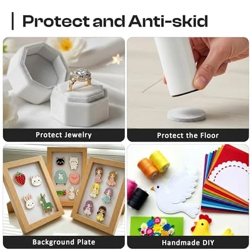 Caydo 12PCS White Self Adhesive Felt Sheets 21 cm x 30 cm (A4 Size) | Premium Velvet Texture with Strong Peel & Stick Backing thumbnail 5