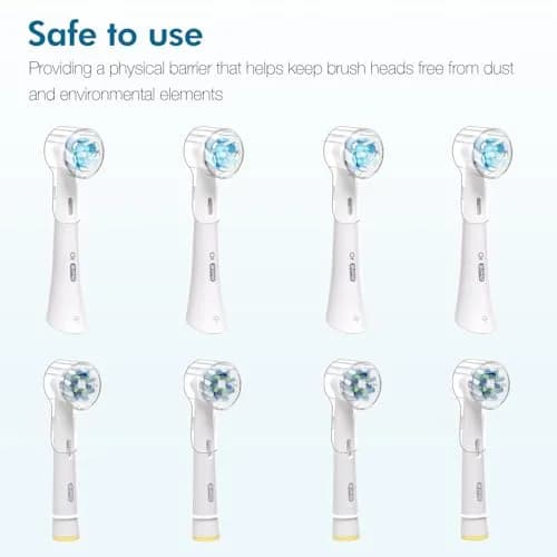 seplouis 4 Pack Brush Head Covers Compatible with Oral B & iO Electric Toothbrush Heads + Toothbrush Holder with 1 Charging Station Slot and 2 Brush Head Stands | Tidy & Travel-Friendly thumbnail 5