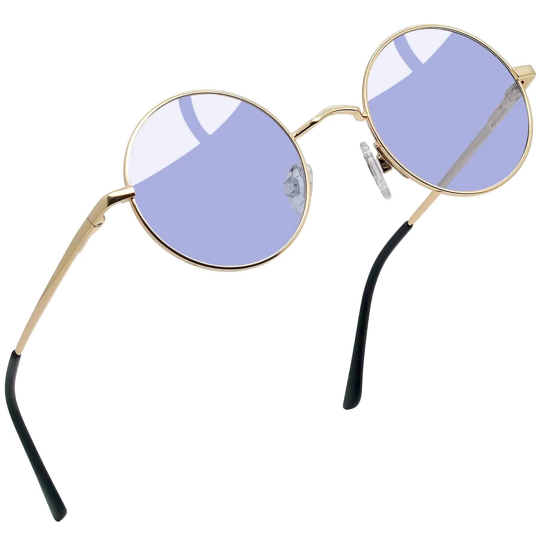 Joopin Small Round Sunglasses - Gold Light Purple Frame, Polarized UV400 Protection - main product image