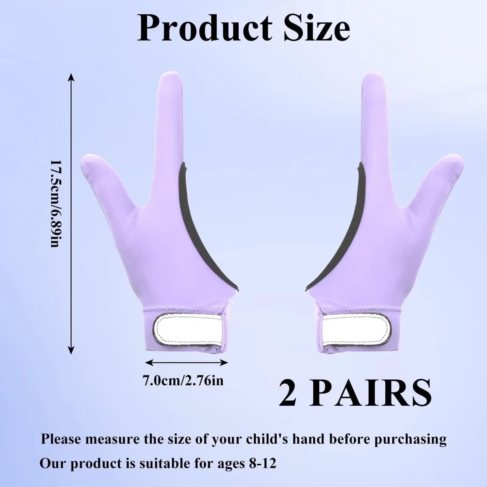 Yxmeiguo Thumb Sucking Guard Gloves for Kids - Light Purple+Green/2 Fingers, One Size (2 Pairs) - view 2
