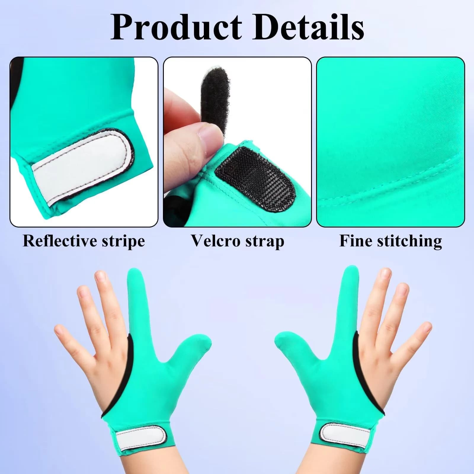 Yxmeiguo Thumb Sucking Guard Gloves for Kids - Light Purple+Green/2 Fingers, One Size (2 Pairs) - view 4
