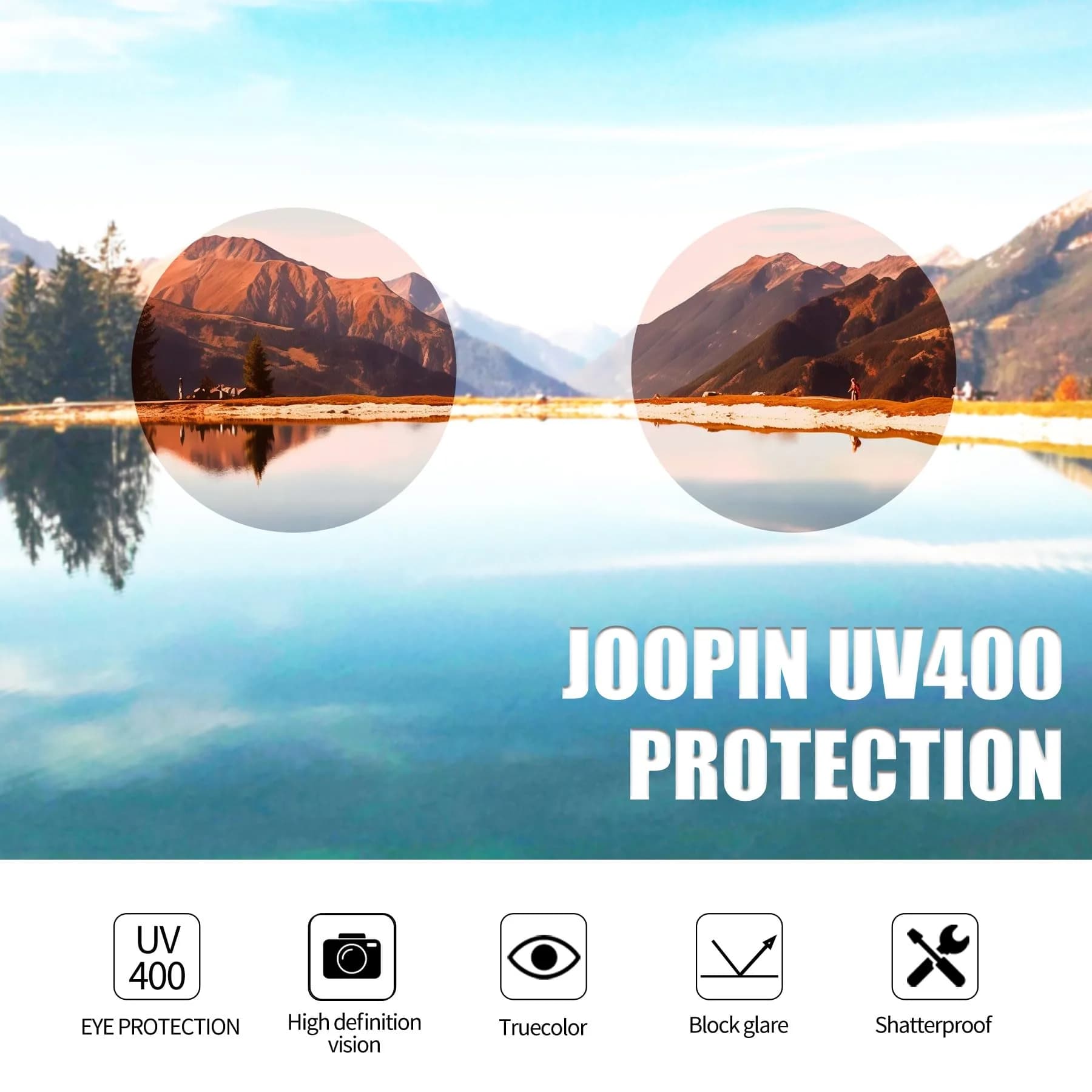 Joopin Gold Light Pink Small Round Metal Frame Sunglasses with Polarized UV400 Protection - view 3
