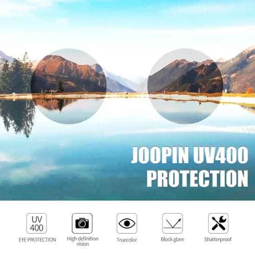 Joopin Small Round Sunglasses Hippie Circle Sun Glasses Polarized UV Protection Metal Shades for Men Women (Light Black) thumbnail 3