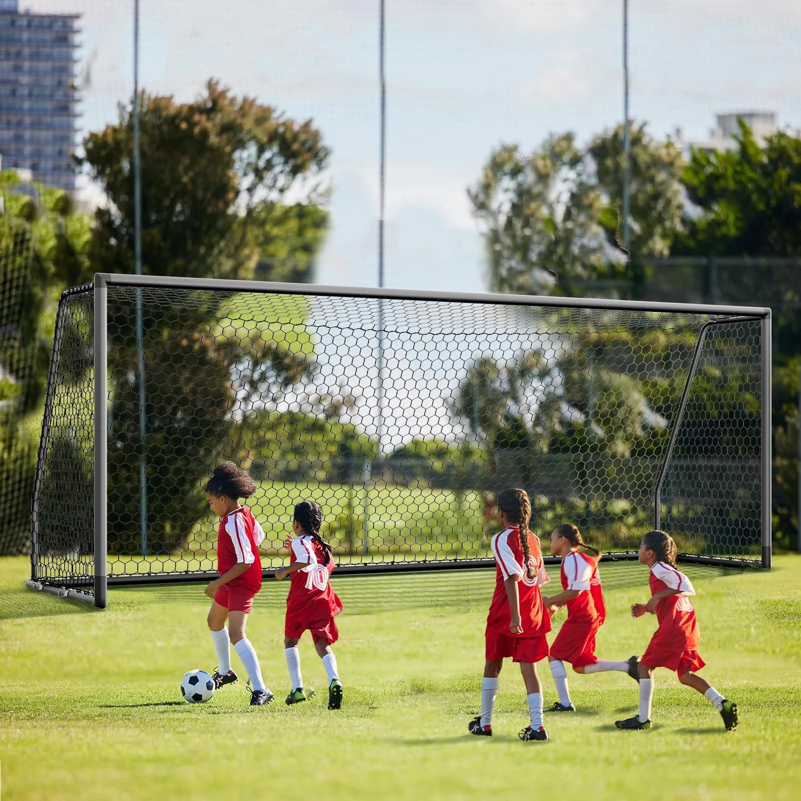MOPHOTO 18.5x6.5ft Soccer Goals | Heavy-Duty Aluminum, Professional Training for Youth & Adults