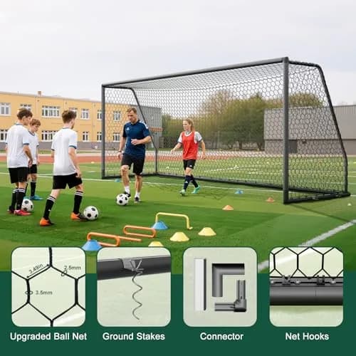 MOPHOTO 18.5x6.5ft Soccer Goals | Heavy-Duty Aluminum, Professional Training for Youth & Adults thumbnail 3
