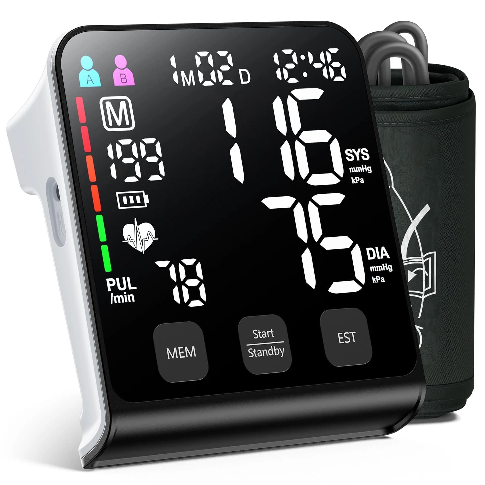 WAMELPRI Blood Pressure Monitor with 4.5-Inch LED Screen | Accurate Daily Health Tracking - main product image