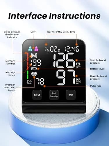 WAMELPRI Blood Pressure Monitor with 4.5-Inch LED Screen | Accurate Daily Health Tracking thumbnail 5