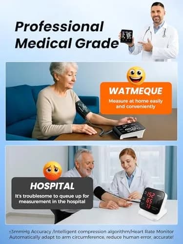 WAMELPRI Blood Pressure Monitor with 4.5-Inch LED Screen | Accurate Daily Health Tracking thumbnail 6