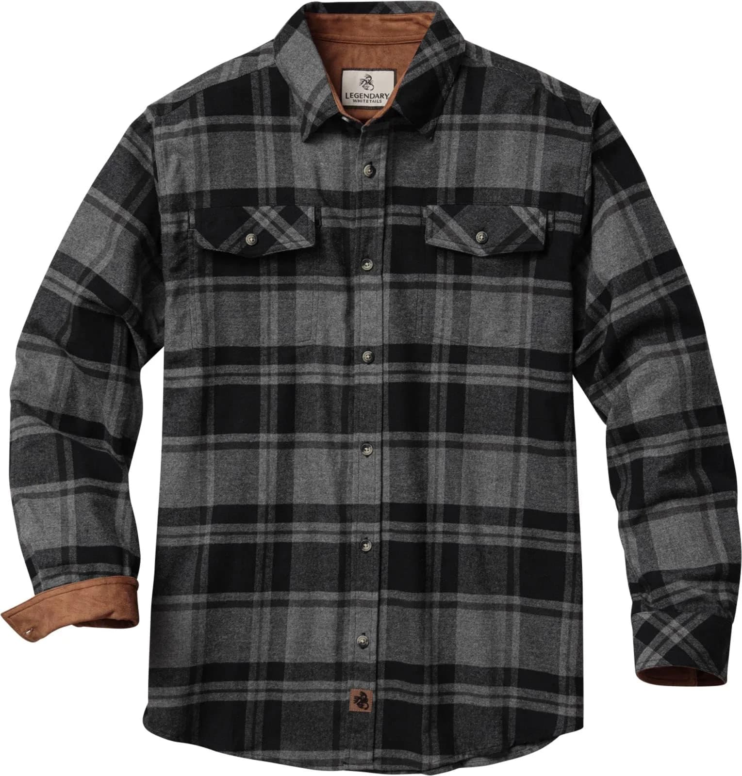 Legendary Whitetails Mens Long Sleeve Button Down Flannel Shirt | Relaxed Fit, Stretch Cotton, Plaid, Big & Tall