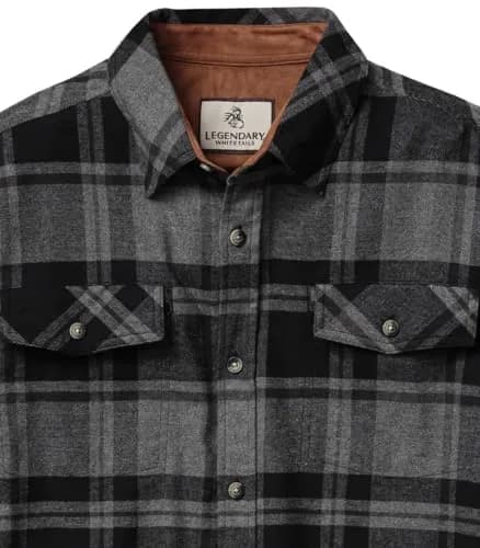 Legendary Whitetails Mens Long Sleeve Button Down Flannel Shirt | Relaxed Fit, Stretch Cotton, Plaid, Big & Tall thumbnail 6