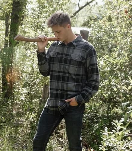 Legendary Whitetails Mens Long Sleeve Button Down Flannel Shirt | Relaxed Fit, Stretch Cotton, Plaid, Big & Tall thumbnail 2