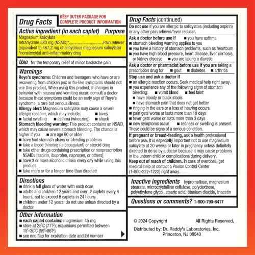 Doans Back Pain Relief Caplets, 580 mg Magnesium Salicylate, 100 Ct | Fast-Acting OTC Pain Relief for Back & Muscle thumbnail 5