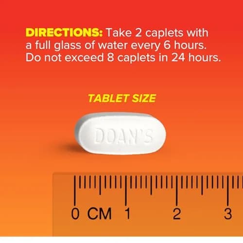 Doans Back Pain Relief Caplets, 580 mg Magnesium Salicylate, 100 Ct | Fast-Acting OTC Pain Relief for Back & Muscle thumbnail 3