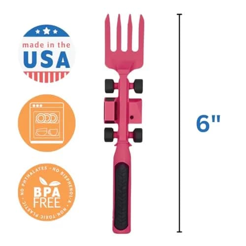 Constructive Eating Pink Construction Plate and Utensils Set | BPA-Free Toddler Dinnerware thumbnail 4