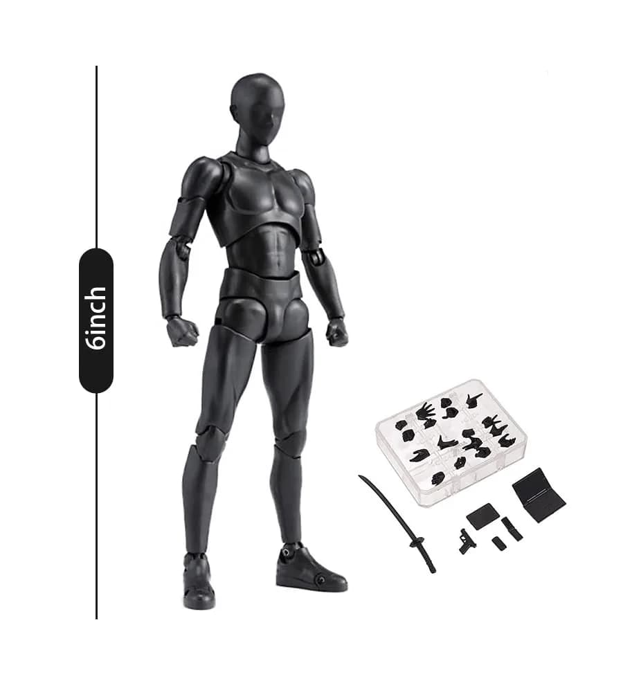 Haniforever Poseable Articulated Action Figure 15 cm (6 inch) | Artist Drawing Model with 30+ Joints & Accessories - view 2