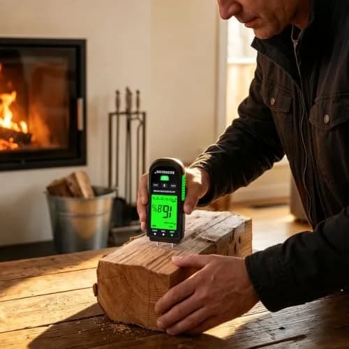 RDINSCOS Pin Type Moisture Meter with Replaceable Pins, Digital LCD Display, 3 AAA Batteries Included (Black/Green) thumbnail 4
