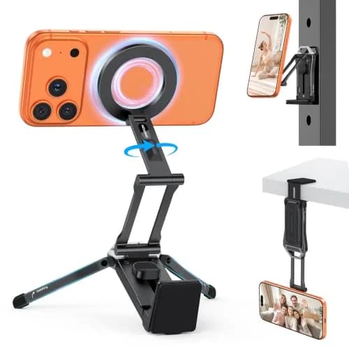 OMOTON TP02 Magnetic Phone Tripod for MagSafe, 360° Pivot, Clamp & Stand | Compact & Versatile thumbnail 1