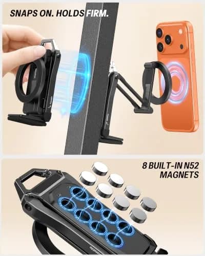 OMOTON TP02 Magnetic Phone Tripod for MagSafe, 360° Pivot, Clamp & Stand | Compact & Versatile thumbnail 6