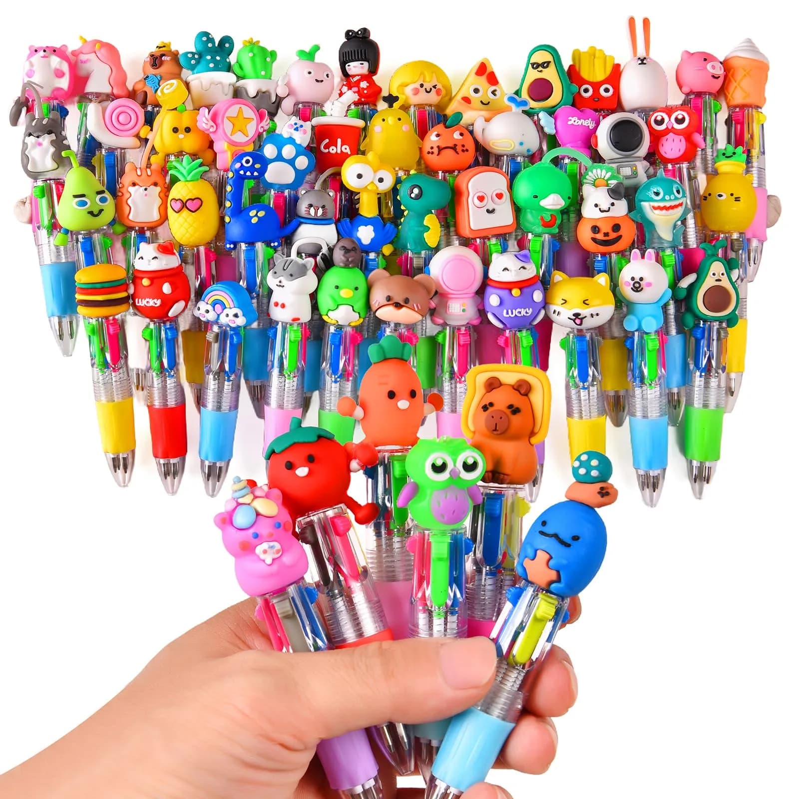 BIMORITA 4-in-1 Multicolor Ballpoint Pens | 100 Count Bulk Pack for Students & Party Favors - main product image