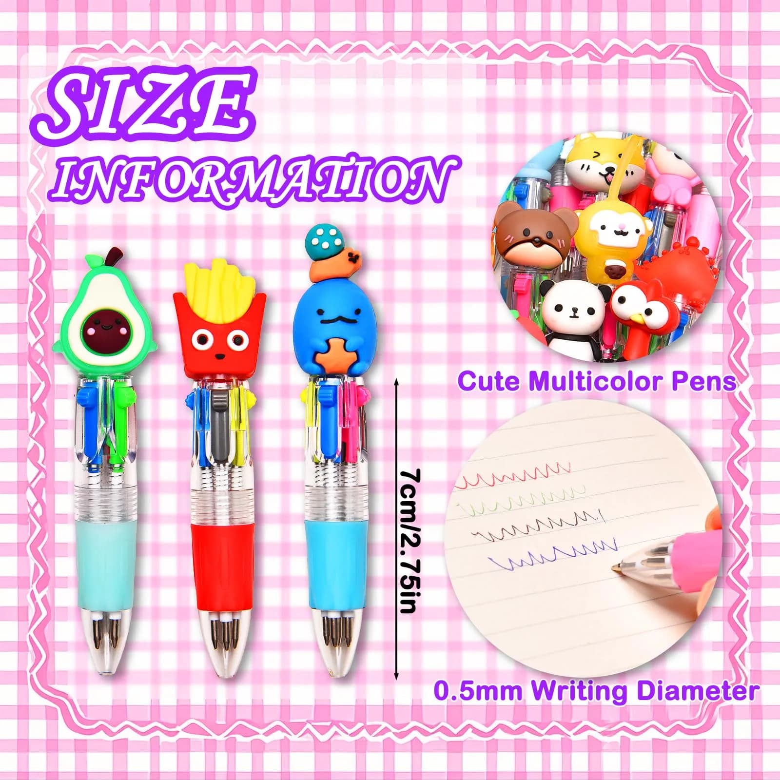 BIMORITA Multicolor Pens 4-in-1 (15-Pack) | Cute Cartoon Theme Ballpoint Pens for Students & Party Favors - view 2