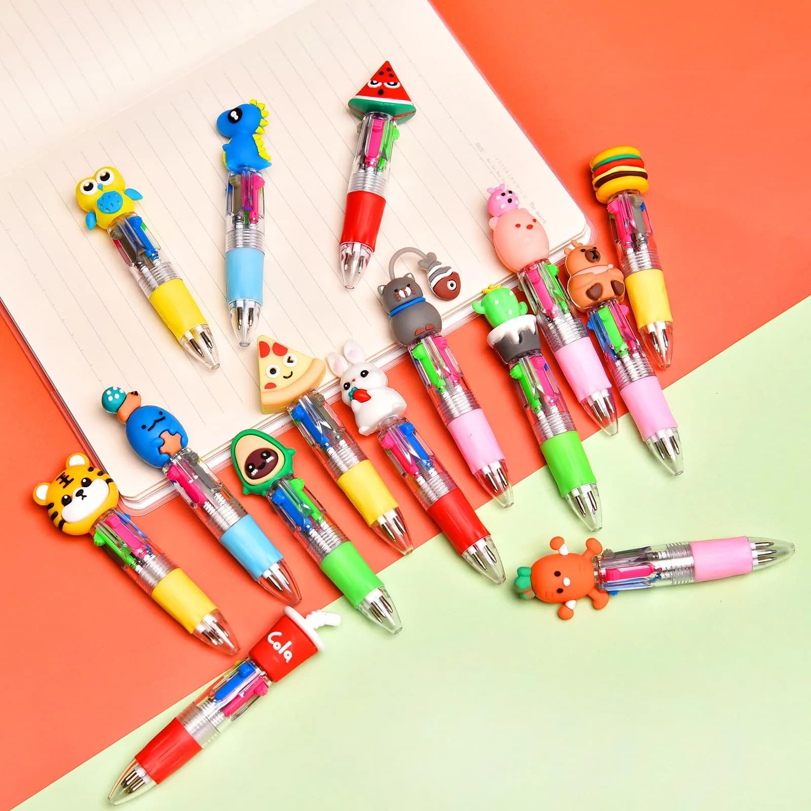 BIMORITA Multicolor Pens 4-in-1 (15-Pack) | Cute Cartoon Theme Ballpoint Pens for Students & Party Favors - view 4