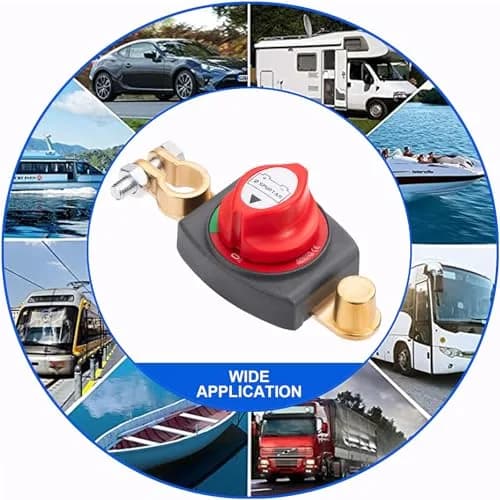 Spurtar Red Top Post Battery Disconnect Switch 12V-48V 275A | Heavy Duty Copper for Cars, Boats, RVs thumbnail 5