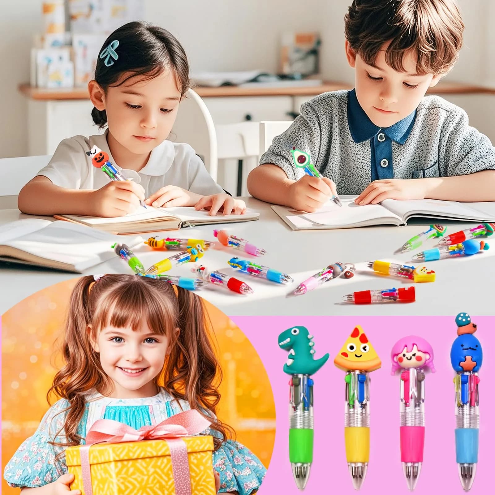 BIMORITA 60-Pack 4-in-1 Mini Multicolor Ballpoint Pens | Smooth Ink Flow for Students and Party Favors - view 4
