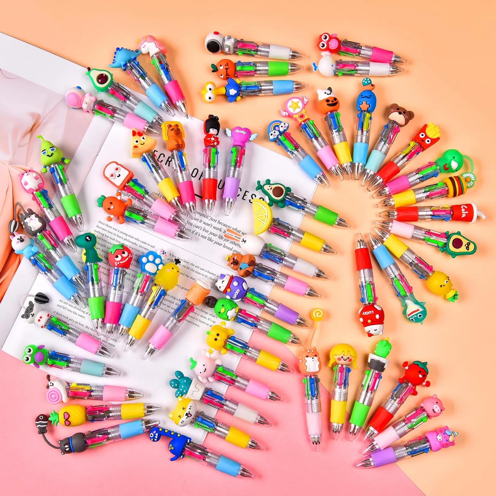 BIMORITA 60-Pack 4-in-1 Mini Multicolor Ballpoint Pens | Smooth Ink Flow for Students and Party Favors - view 5