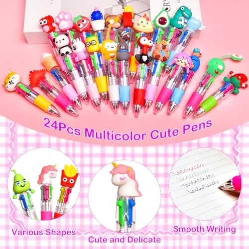 BIMORITA 4-in-1 Multicolor Ballpoint Pens | Smooth Ink Flow, Acid-Free Paper, Fade-Resistant, Bulk Pack (24 Count) thumbnail 6