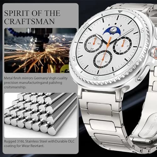KOREDA Metal Band for Samsung Galaxy Watch 8 Classic 46mm/Galaxy Watch 8 40mm 44mm | Solid Stainless Steel Business Strap thumbnail 2
